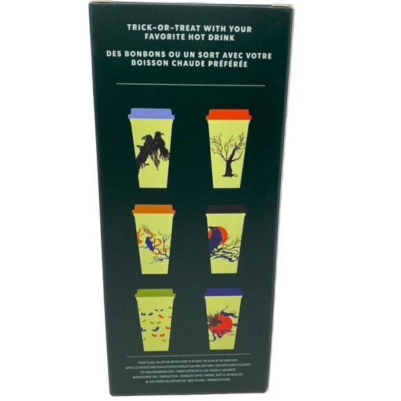 Starbucks Reusable 6 Hot Cups 16 fl oz Glow in the Dark - Picture 3 of 4